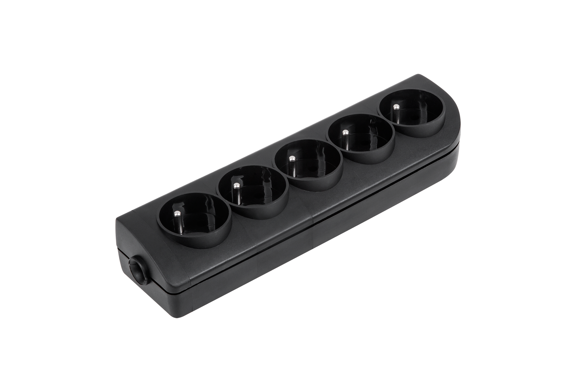 LEC-URZ3275--Gniazdo przedłużacza x 5 z uziemieniem czarne GN-50-2