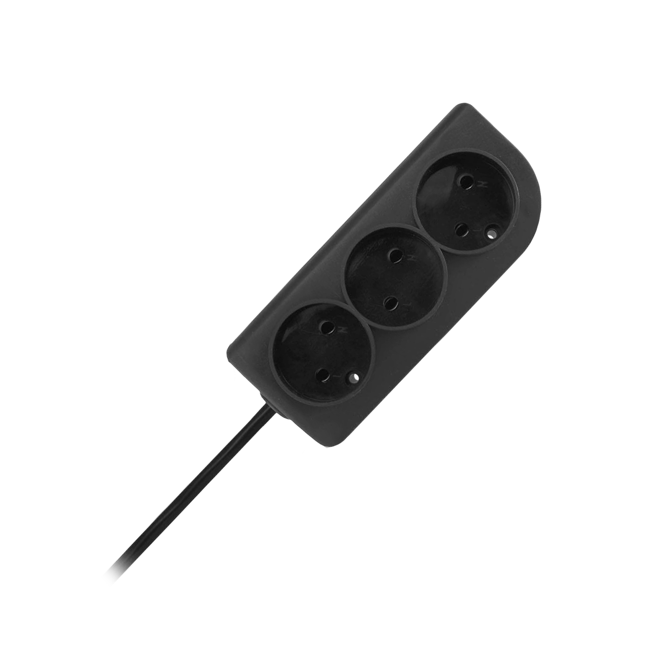 LEC-URZ3284--Przedłużacz bez uziemienia  2x1mm 3 gniazda 5m czarny PSN-35-2