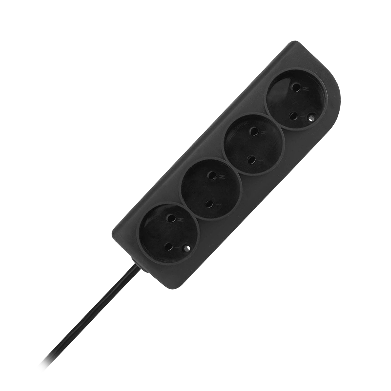LEC-URZ3287--Przedłużacz bez uziemienia  2x1mm 4 gniazda 5m czarny PSN-45-2