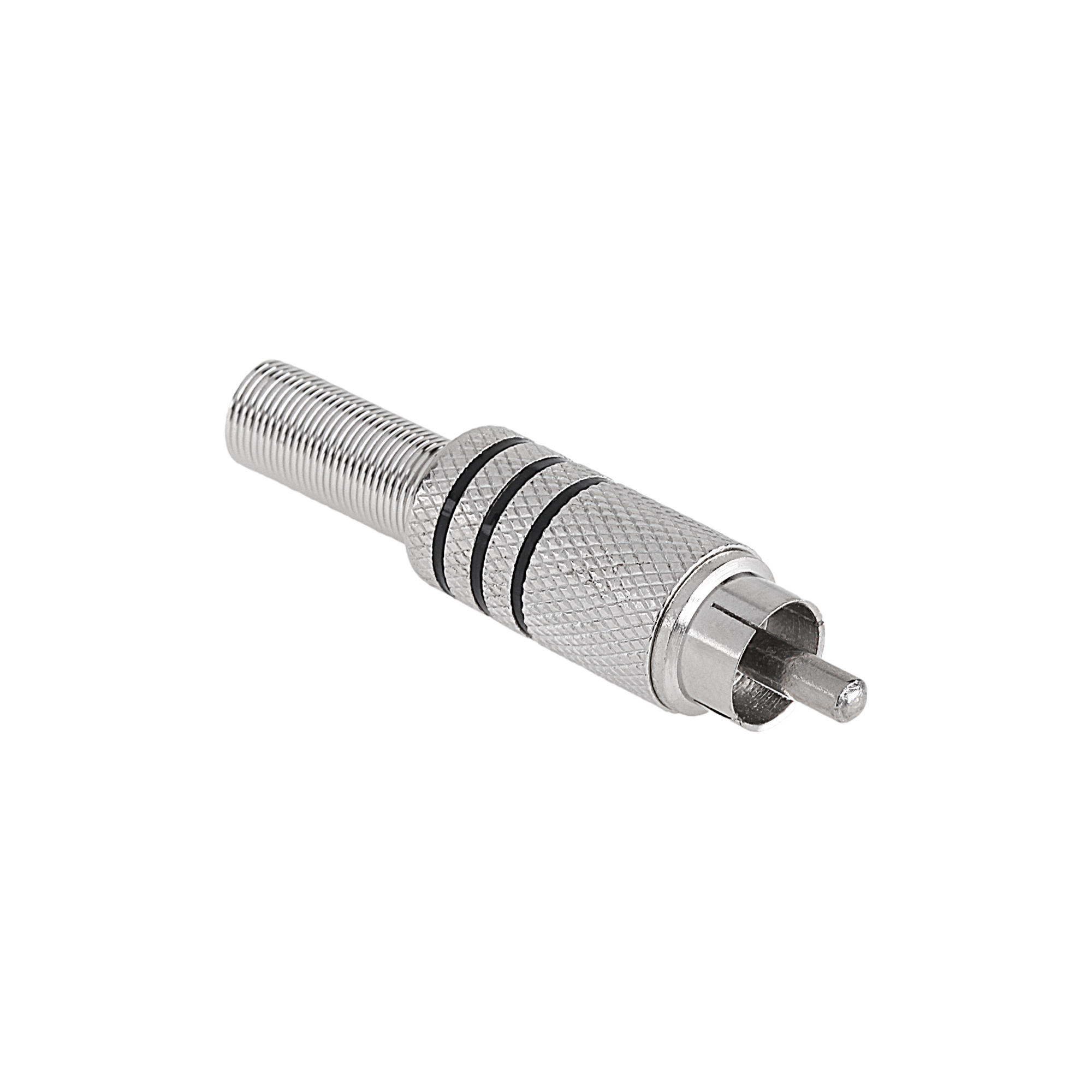 LEC-WTY0066.1--Wtyk RCA nikiel trzy paski Cabletech