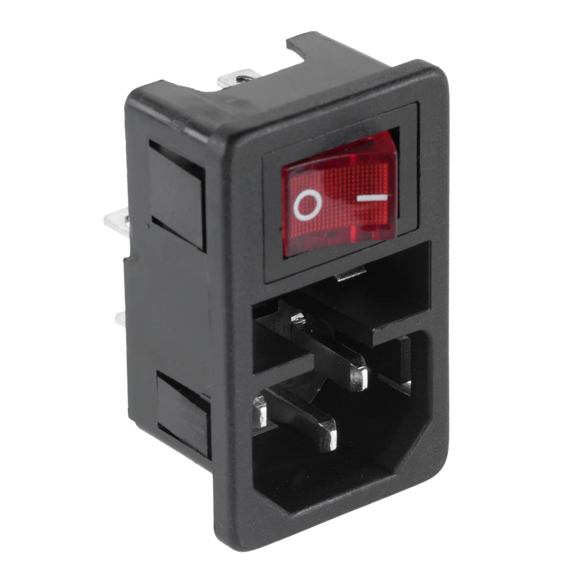 LEC-WTY0123--Wtyk AC komputerowy montażowy, wciskany z przełącznikiem i miejscem na bezpiecznikMin. zamówienie: 10szt.