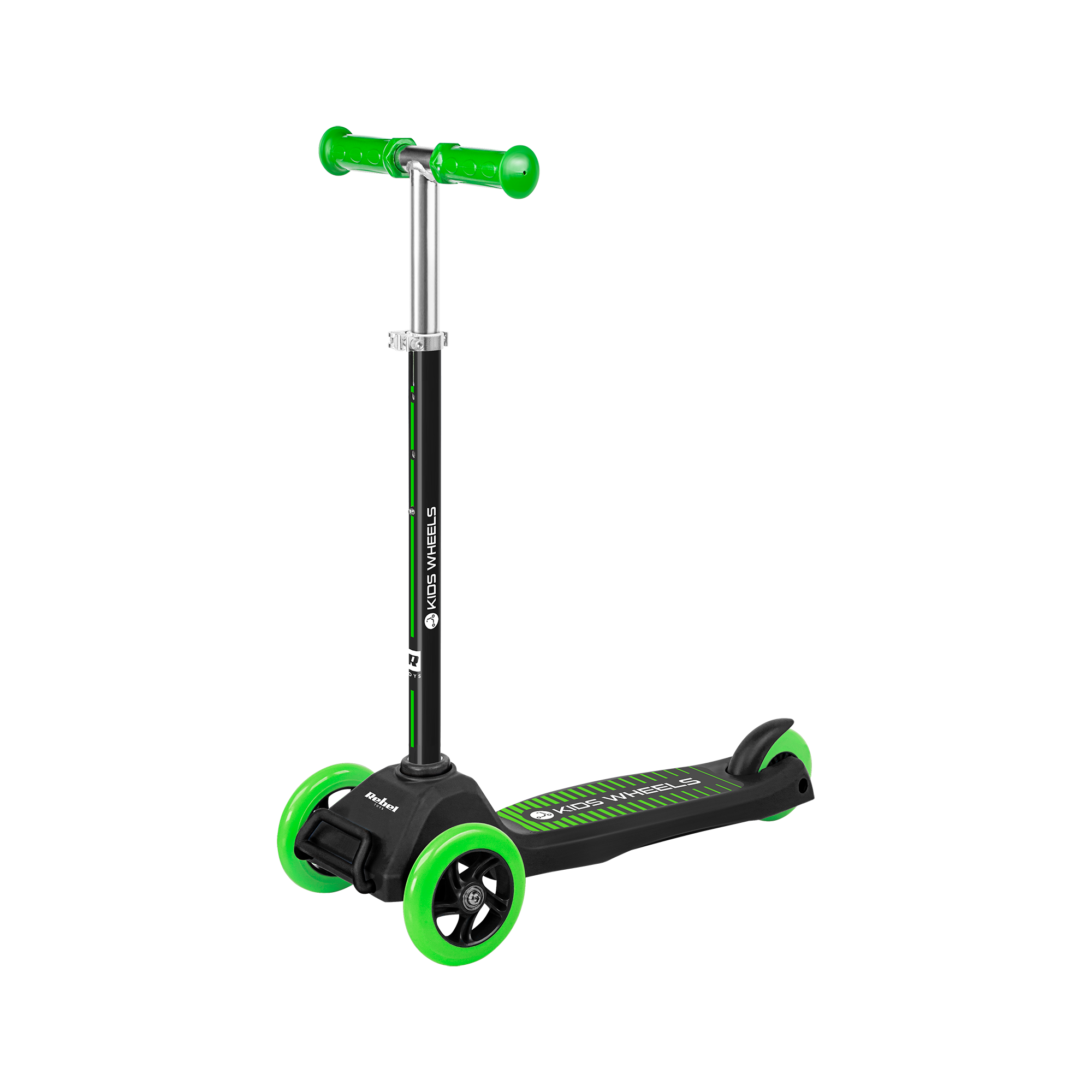 LEC-ZAB0121G--Trójkołowa hulajnoga dla dzieci Rebel Kids WheelsSzukasz prezentu dla dziecka? Hulajnoga Rebel Kids Wheels będzie świetnym wyborem! Taki pojazd nie tylko dostarczy mnóstwa rozrywki, ale także pomoże ćwiczyć równowagę. Co ważne, Rebel Kids Wheels jest