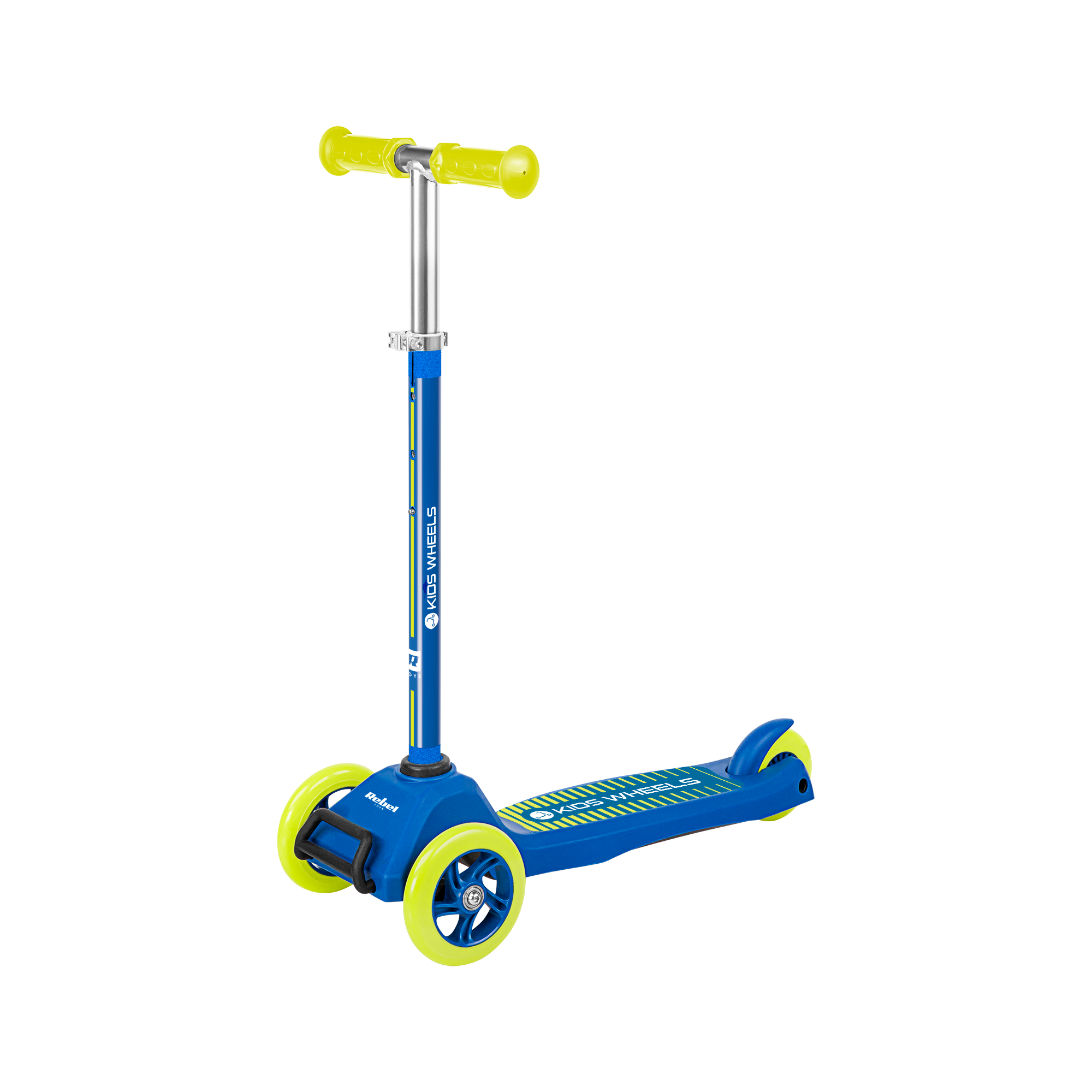 LEC-ZAB0121Y--Trójkołowa hulajnoga dla dzieci Rebel Kids WheelsSzukasz prezentu dla dziecka? Hulajnoga Rebel Kids Wheels będzie świetnym wyborem! Taki pojazd nie tylko dostarczy mnóstwa rozrywki, ale także pomoże ćwiczyć równowagę. Co ważne, Rebel Kids Wheels jest