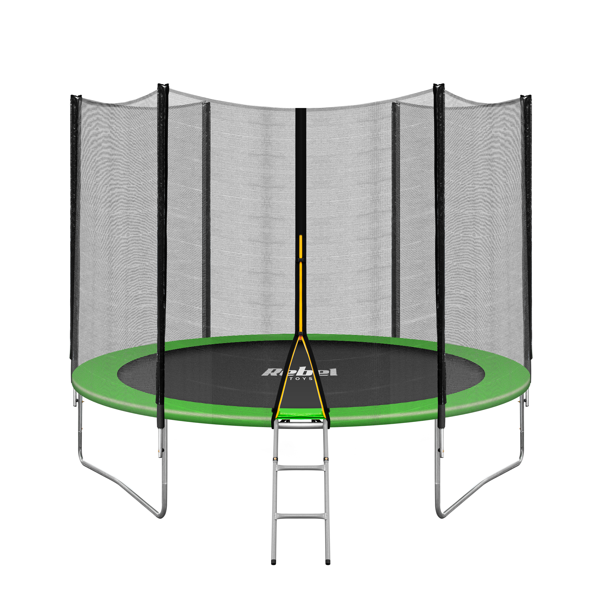 LEC-ZAB0300--Trampolina ogrodowa z siatką zewnętrzną Rebel Jump Skakanie na trampolinie to jedna z najbardziej ulubionych form spędzania wolnego czasu zarówno przez najmłodszych, jak i dorosłych. Z tego właśnie powodu trampoliny dla dzieci, to ostatnio bardzo mod