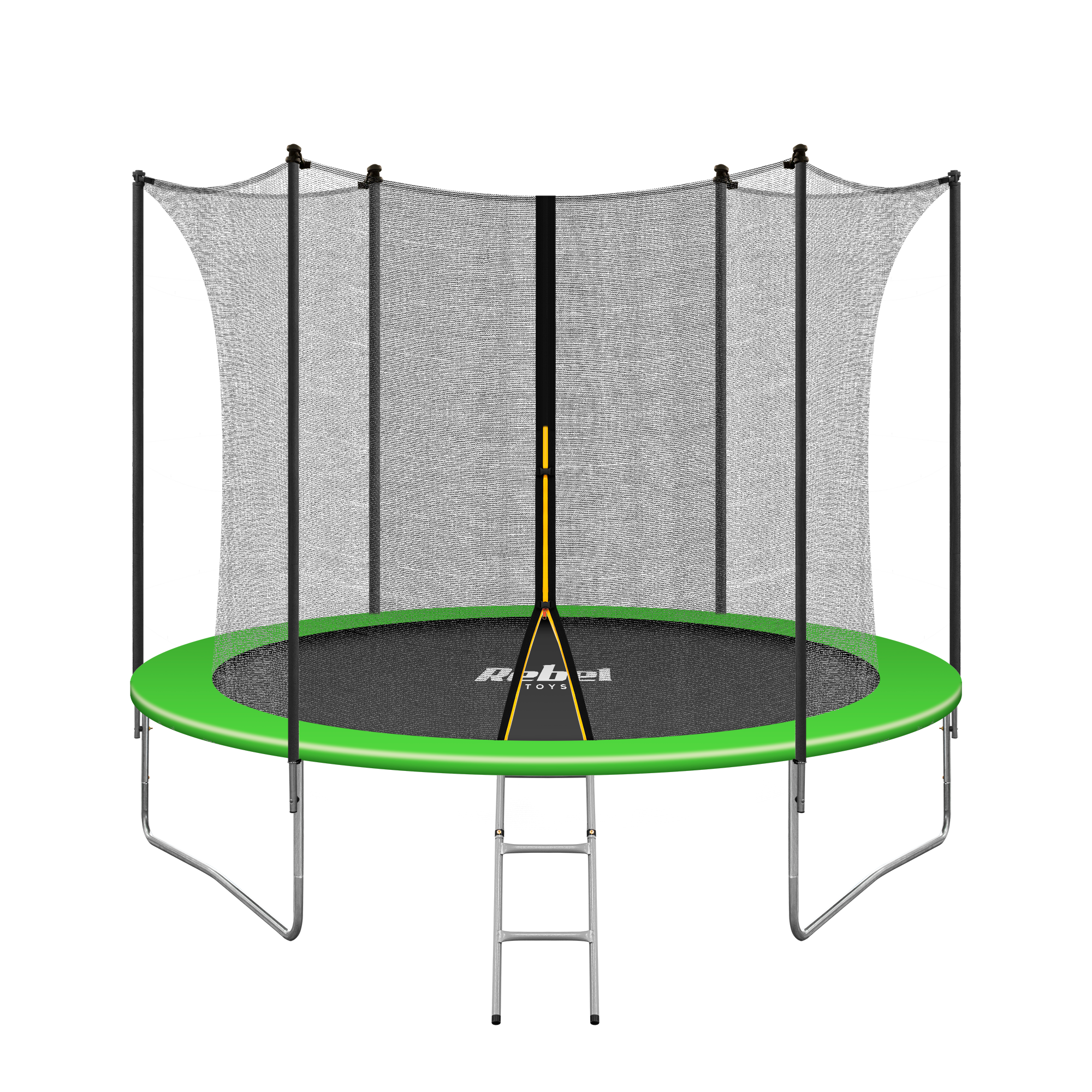 LEC-ZAB0301--Trampolina ogrodowa z siatką wewnętrzną Rebel Jump Skakanie na trampolinie to jedna z najbardziej ulubionych form spędzania wolnego czasu zarówno przez najmłodszych, jak i dorosłych. Z tego właśnie powodu trampoliny dla dzieci, to ostatnio bardzo mod