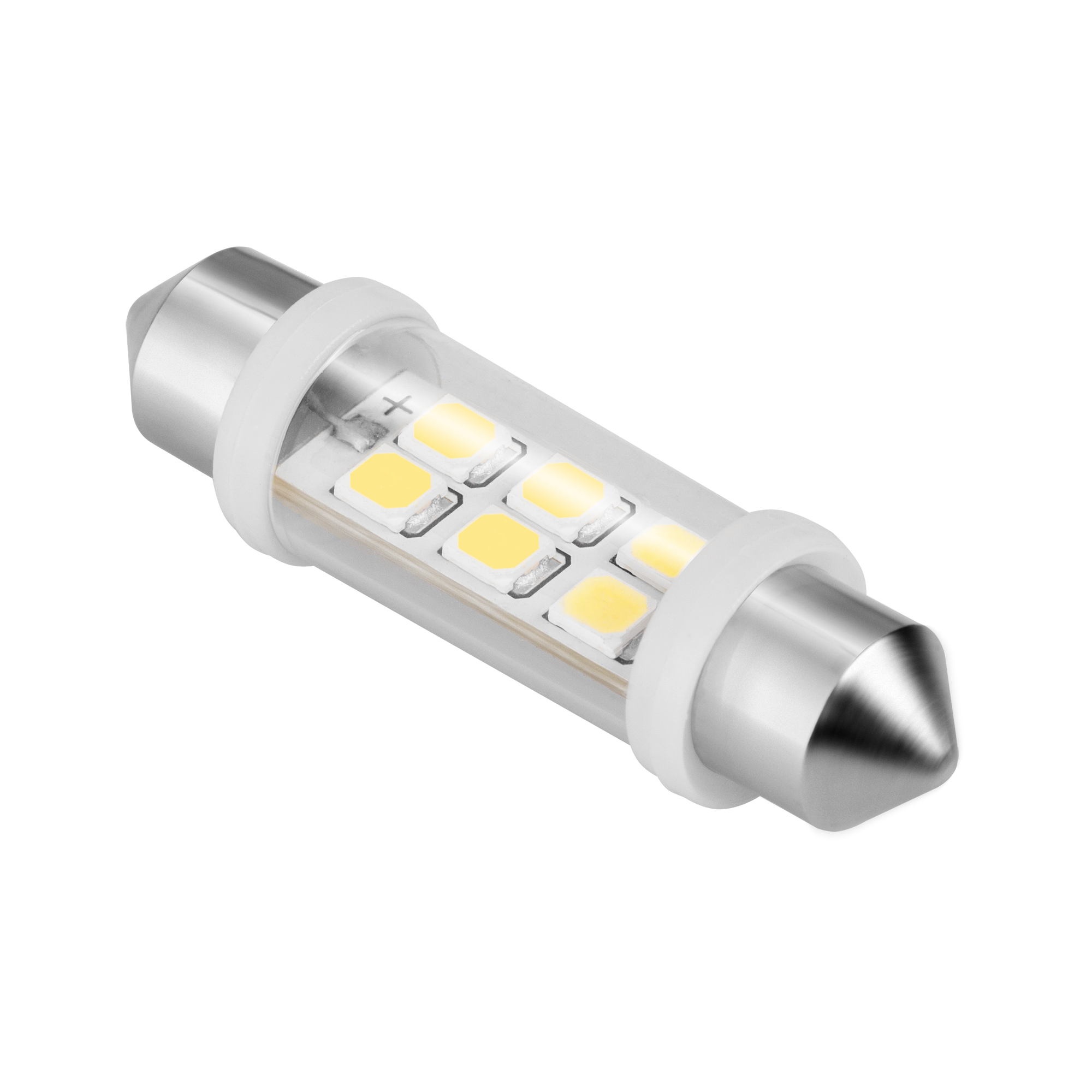 LEC-ZAR0076-2--Zarówka samochodowa LED 12V 10*40, 6xSMD  Sv8.5,  biała