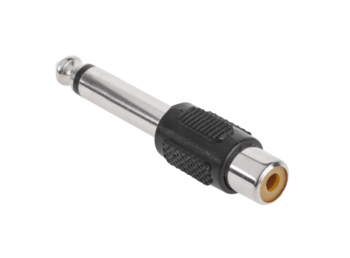LEC-ZLA0288--Przejściówka wtyk jack 6,3mm mono - gniazdo RCAMin. zamówienie: 25szt.