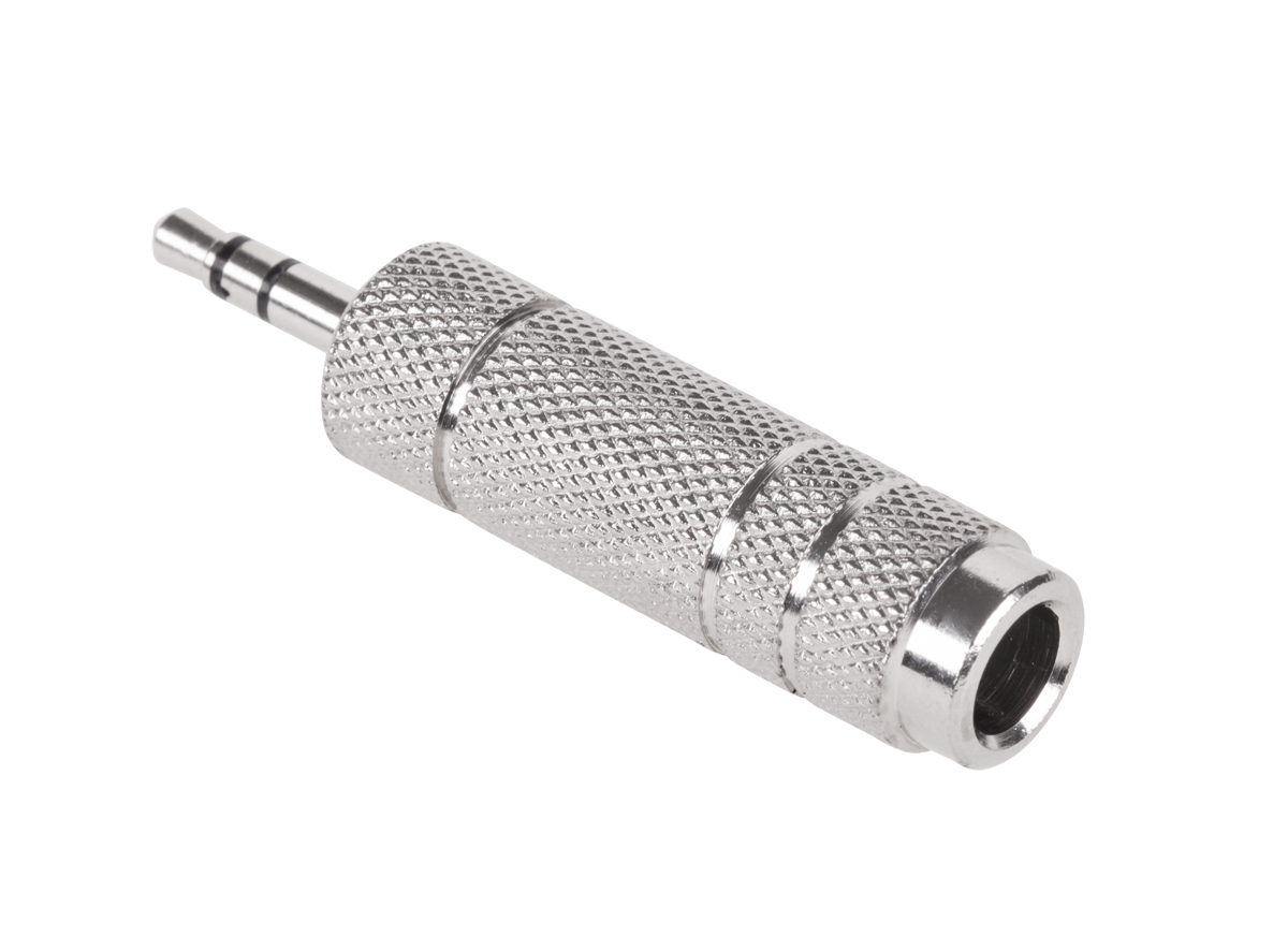 LEC-ZLA0322--Przejściówka wtyk jack 3,5mm - gniazdo jack 6,3mm, metalowe niklowaneMin. zamówienie: 25szt.