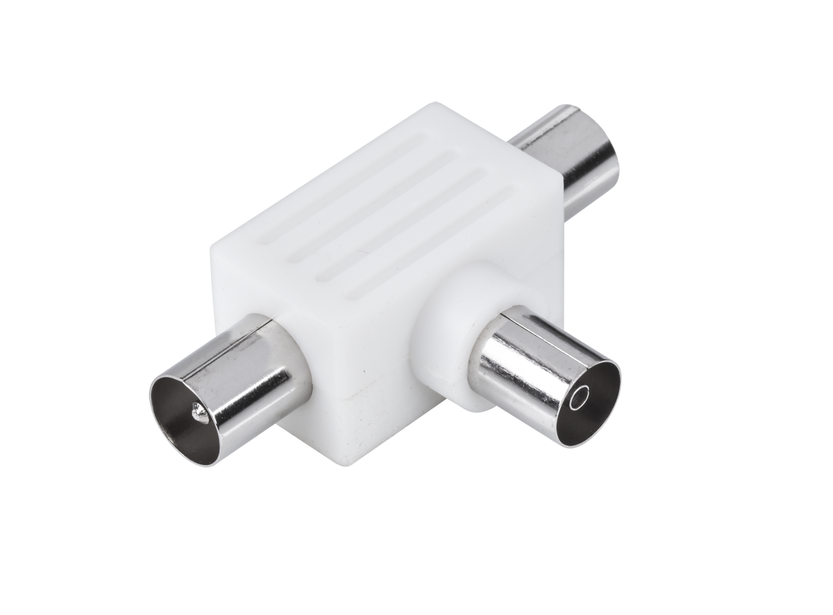 LEC-ZLA0358--Trójnik indukcyjny gniazdo TV - 2x wtyk TV, plastikMin. zamówienie: 25szt.