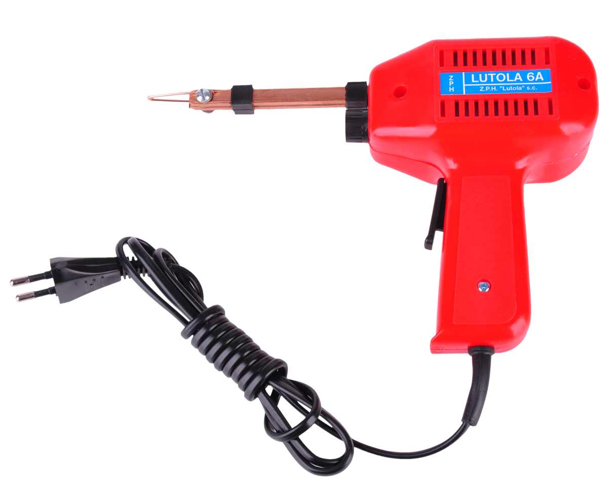 LEC-LUT0021--LUT0021 Lutownica L6B transformatorowa 100WLutownica transformatorowa LT-B-100W powszechnego użytku do łączenia element&amp;oacute;w metalowych, proponowana do napraw i majsterkowania w gospodarstwie domowym.Dane techniczne:Napięcie znamionowe: 2