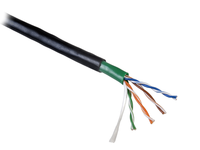 SEVLAN10191--Kabel wykorzystywany przy budowie struktur sieciowych do montażu na zewnątrz budynków. Podwójna powłoka zabezpiecza kabel przed wpływem czynników zewnętrznych.