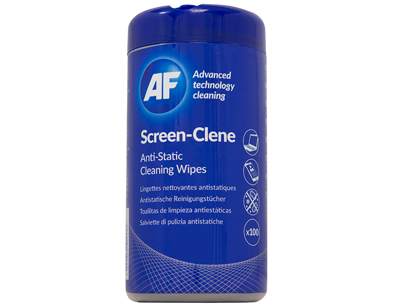 AFASRO11342--Dozownik w tubie Screen-Clene Tub Dispenser zawiera 100 nasączonych chusteczek do czyszczenia ekranu.