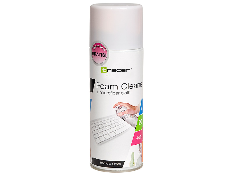 TRASRO42105--Pianka czyszcząca TRACER Plastic 400 ml + microfibre