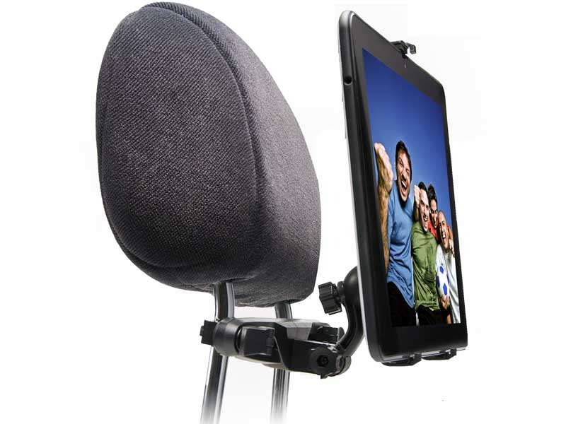 TRAUCH42827--Uniwersalny uchwyt na tablet przeznaczony jest do montażu do zagłówka fotela samochodowego. Regulacja: szerokość 115 mm - brak ogranicznika, wysokość 95-210 mm.