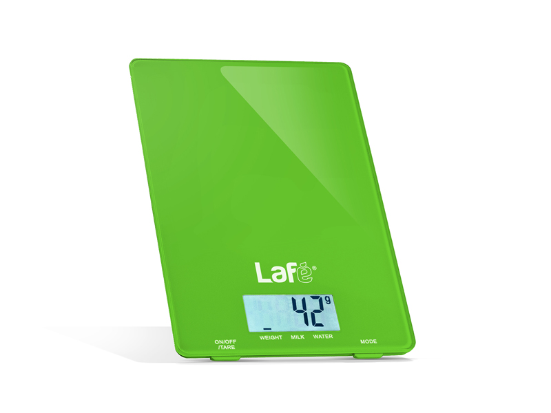 LAFWAG44595--Waga LAFE WKS001.2 to elektroniczna waga kuchenna w kolorze zielonym. Niezwykle pomocna przy przygotowywaniu dań wymagających określonych porcji produktów. Jej szklana platforma o wymiarach 22x15 cm wyposażona w bardzo precyzyjne czujniki, pozwala na