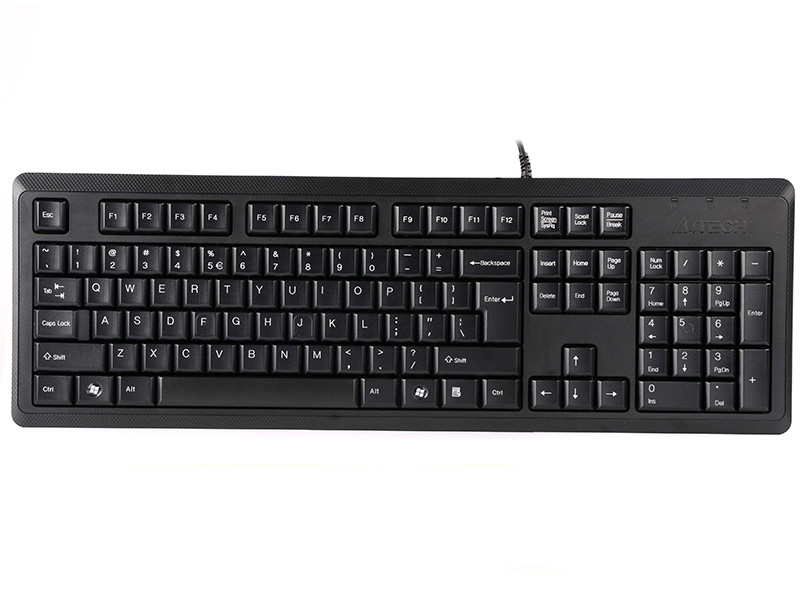 A4TKLA46007--Klasyczna klawiatura w ofercie A4Techa ze złączem USB. Elegancki i ultra-płaski design oraz zaokrąglone wygodne klawisze to główne cechy tego produktu.Otwory spustowe chronią klawiaturę przed zgubnymi skutkami zalania.Regulowane pochylenie klawiatury