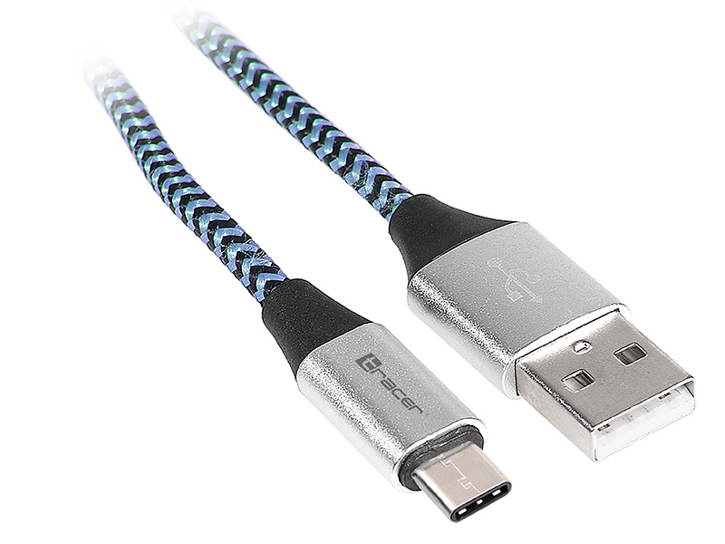 TRAKBK46266--Nowoczesny kabel w oplocie z uniwersalną końcówką USB-C. Pasuje do telefonów, dysków, laptopów i innych kompatybilnych sprzętów z portem USB typu C. Kabel można podłączyć do ładowarki z portem USB, do komputera, netbooka czy innego źródła energii.Org