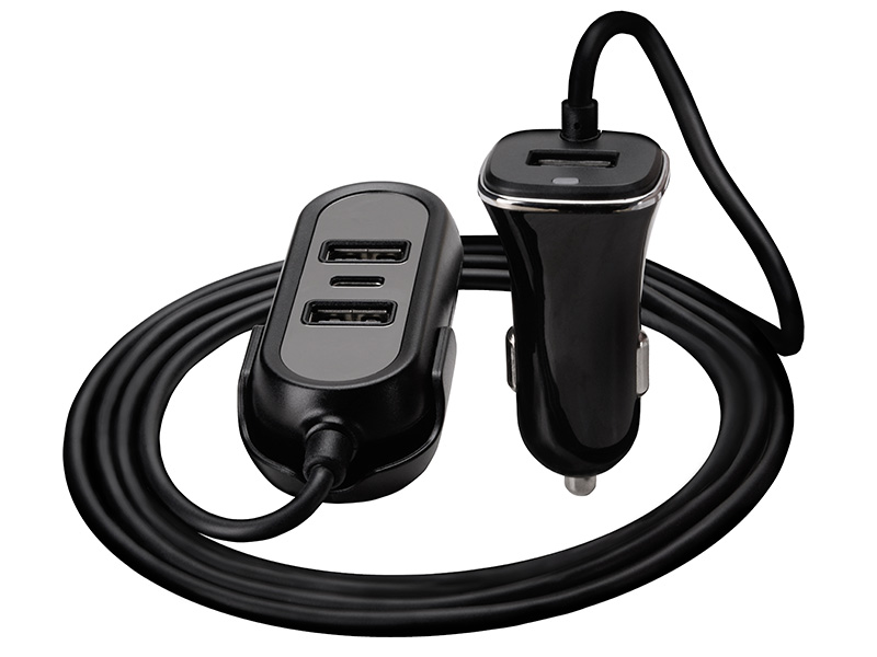 TRAADA46351--Ładowarka samochodowa TRACER 12-24V MULTICHARGE 3xUSB 7,2A + PD 18W została stworzona z myślą zarówno o kierowcy, jak i o pasażerach. Posiada łącznie 3 porty USB do ładowania w czasie jazdy urządzeń mobilnych czy nawigacji, jak również port USB-C z f