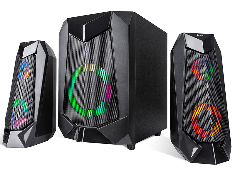 TRAGLO46497--Zanurz się w niezwykłej jakości dźwięku, jaką oferuje zestaw Tracer Hi-Cube RGB flow Bluetooth i odkryj na nowo niesamowite brzmienie Twoich ulubionych utworów. Tracer Hi-Cube RGB flow Bluetooth to multimedialny zestaw działający w systemie 2.1. Idea