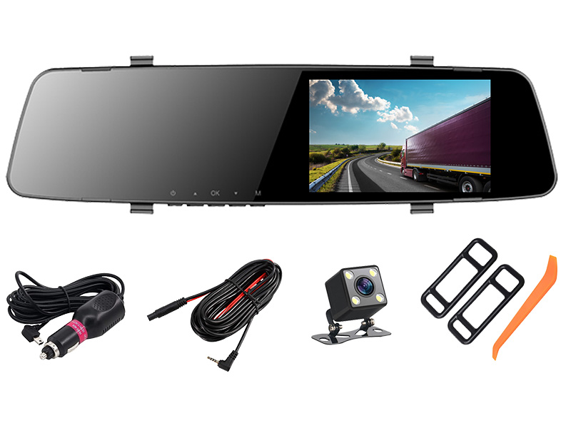 TRAKAM46937--Podróż to przyjemność i bezpieczeństwo. Nagraj wszystko, co najważniejsze w doskonałej jakości.Kamera samochodowa 4.5D FHD VELA to nowoczesny rejestrator samochodowy wbudowany w lusterko wsteczne oferujący rozdzielczość nagrań wideo 1920x1080 Full HD