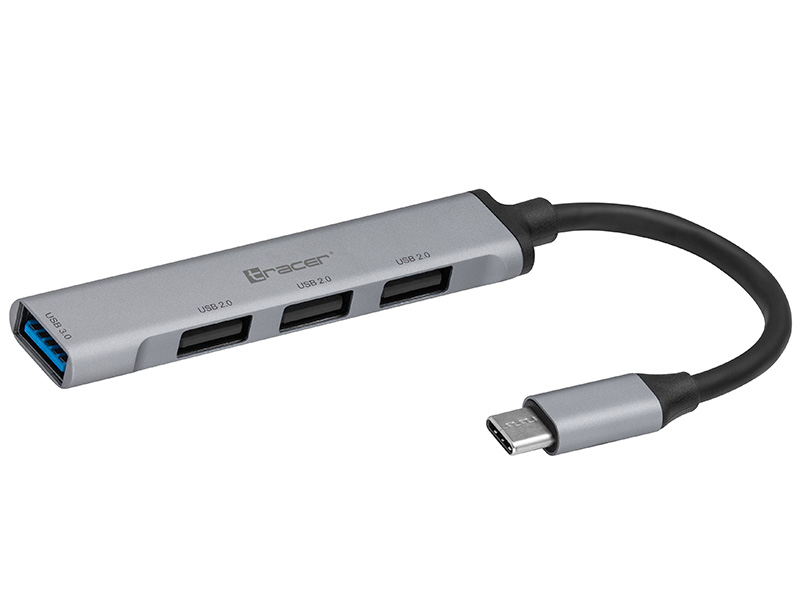 TRAPOD46999--HUB USB TRACER H40 ze złączem USB-CCzy zdarzyło Ci się trafić na komputer z małą ilością portów USB? A może właśnie Twój laptop został wyposażony w małą ilość portów USB? HUB USB Tracer rozwiąże Twój problem i zapewni dodatkowe porty USB.  Wybierz HU