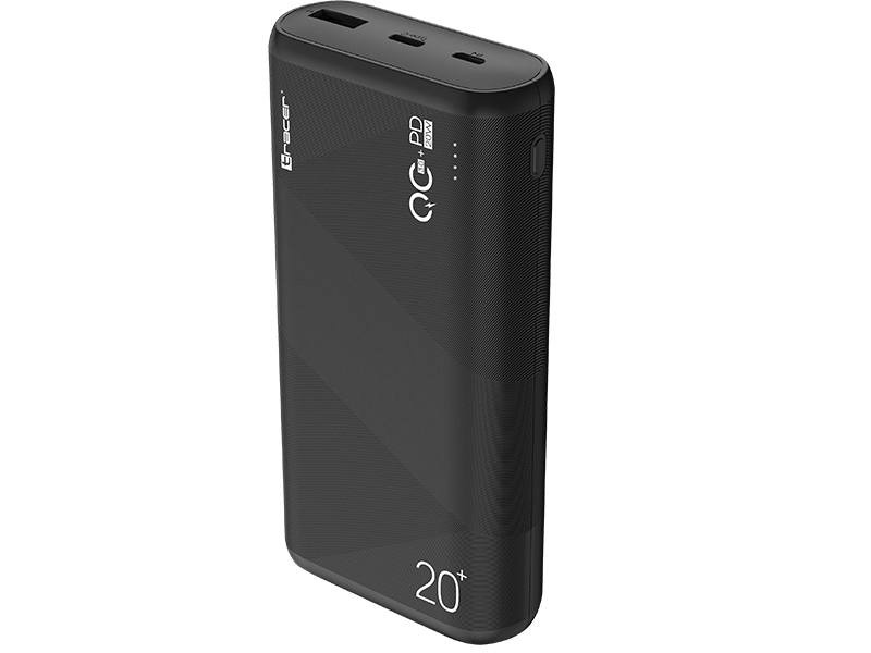 TRABAT47094--Nowoczesny, poręczny powerbank o pojemności 20000 mAh zapewnia stały zapas energii. Już nie musisz obawiać się, że w podróży zabraknie Ci baterii w tablecie lub smartfonie. Urządzenie jest lekkie i niewielkie, dzięki temu z łatwością zmieścisz je w p