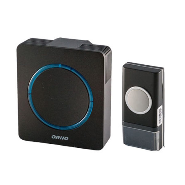 OR-DB-YK-118--Dzwonek bezprzewodowy, zasięg w terenie otwartym do 100 m, wodoodporny przycisk dzwonkowy, transmisja radiowa (częstotliwość 433MHz), regulacja głośności dzwonka, poziom dźwięku 50?90 dB, 36 polifonicznych dźwięków dzwonka do wyboru, liczbę nadajnikó