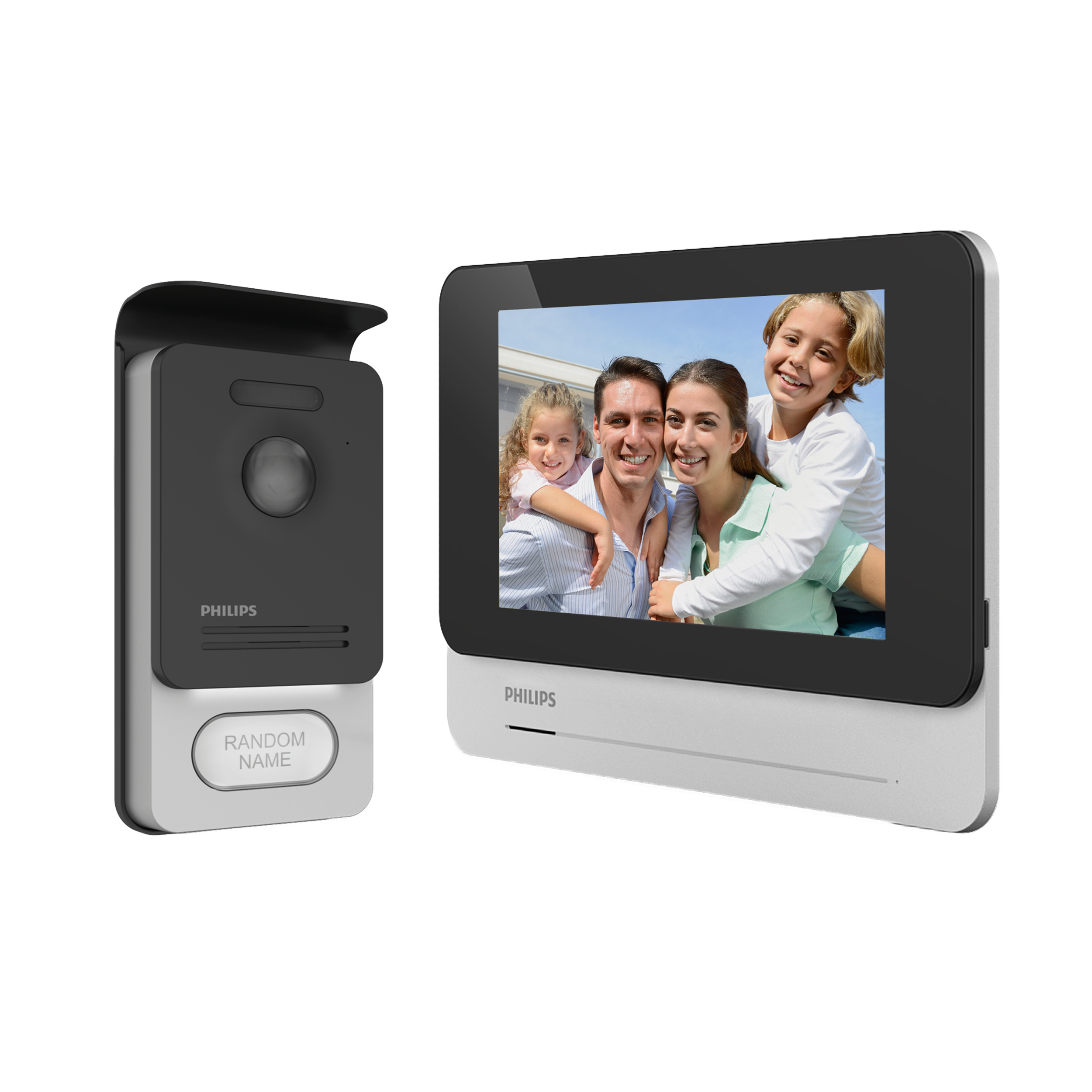 531101--Philips WelcomeEye Touch, zestaw wideodomofonowy, bezsłuchawkowy, monitor LCD 7", dotykowy, menu OSD, sterowanie bramą, z czytnikiem breloków zbliżeniowych 125kHz