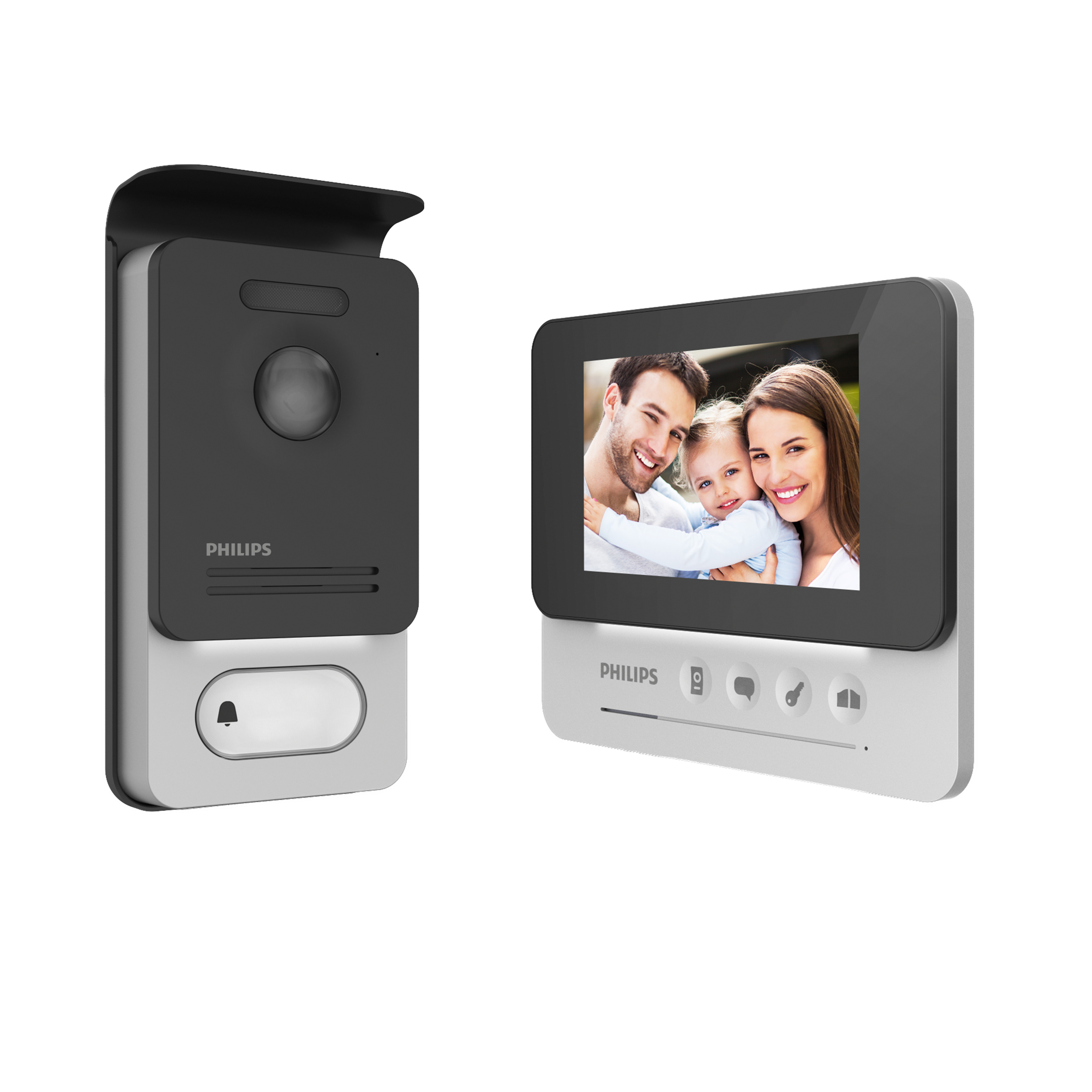 531104--Philips WelcomeEye Compact, zestaw wideodomofonowy, bezsłuchawkowy, monitor LCD 4,3", menu OSD, sterowanie bramą