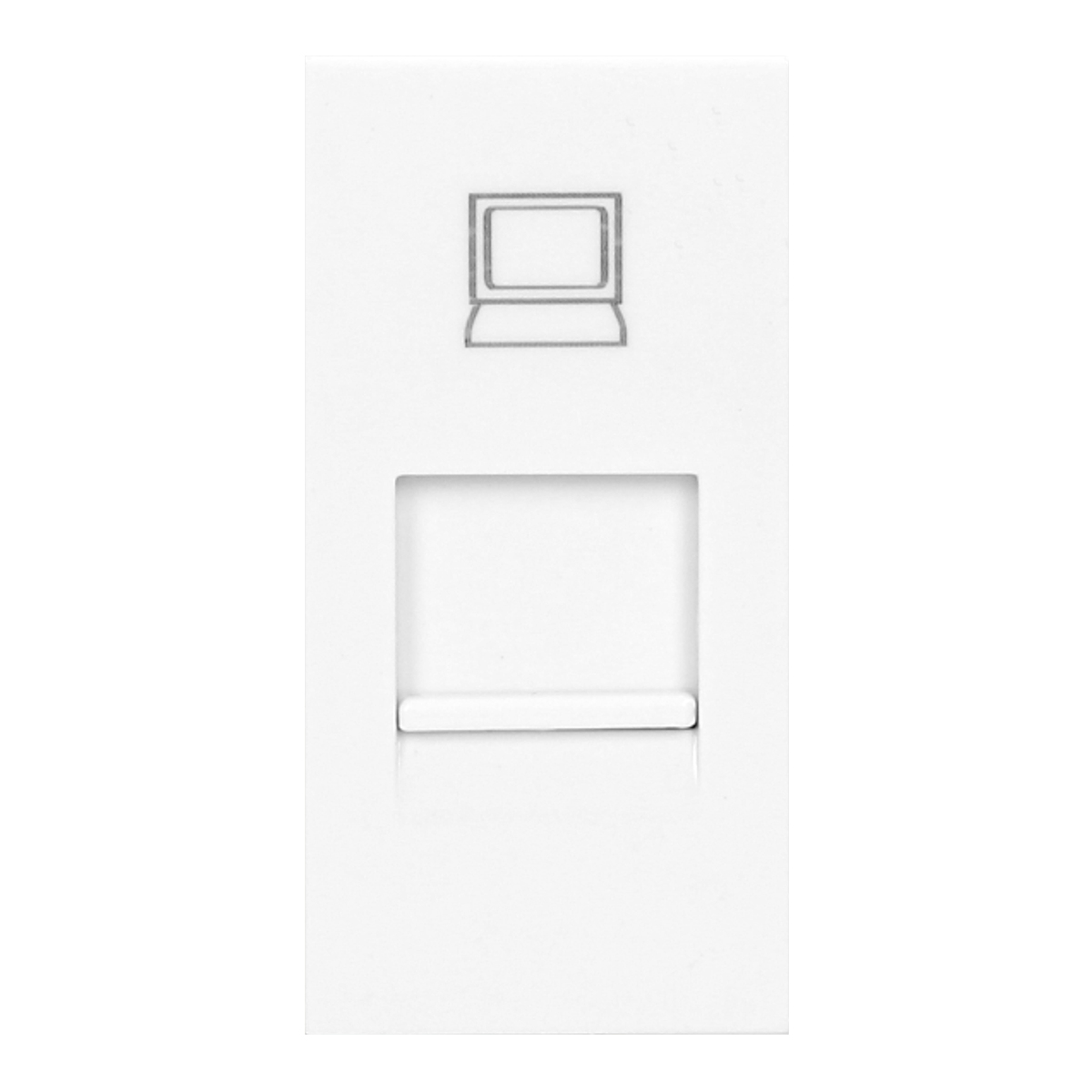 OR-GM-9010/W/RJ45--Gniazdo modułowe do wbudowania w kasetę meblową OR-GM-9010, które stanowi jej wymienny element. Idealnie komponuje się z pozostałymi elementami serii NOEN.