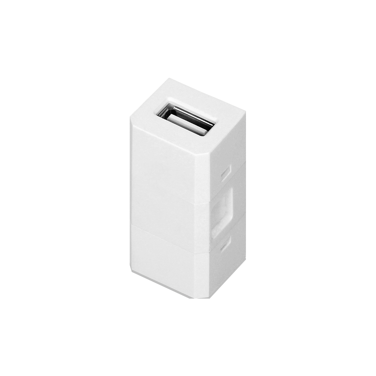 OR-GM-9011/W/USB--Kostka modułowa do wbudowania w gniazdo meblowe OR-GM-9011. Dzięki wymiennym elementom, użytkownik dostosowuje wygląd gniazda do swoich potrzeb.