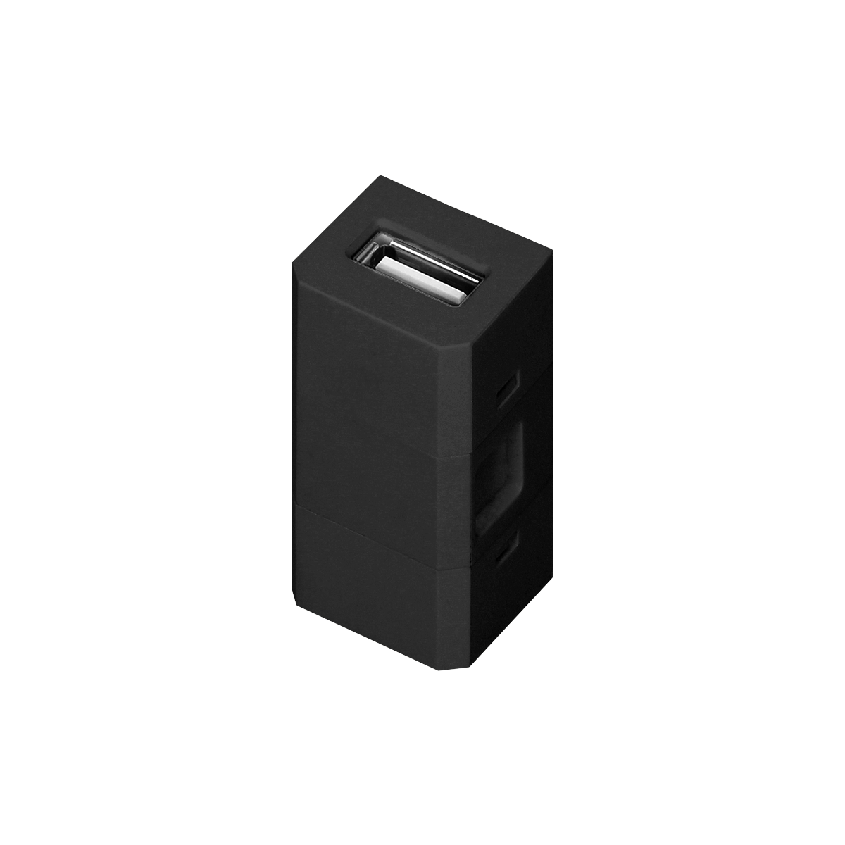 OR-GM-9011/B/USB--Kostka modułowa do wbudowania w gniazdo meblowe OR-GM-9011. Dzięki wymiennym elementom, użytkownik dostosowuje wygląd gniazda do swoich potrzeb.