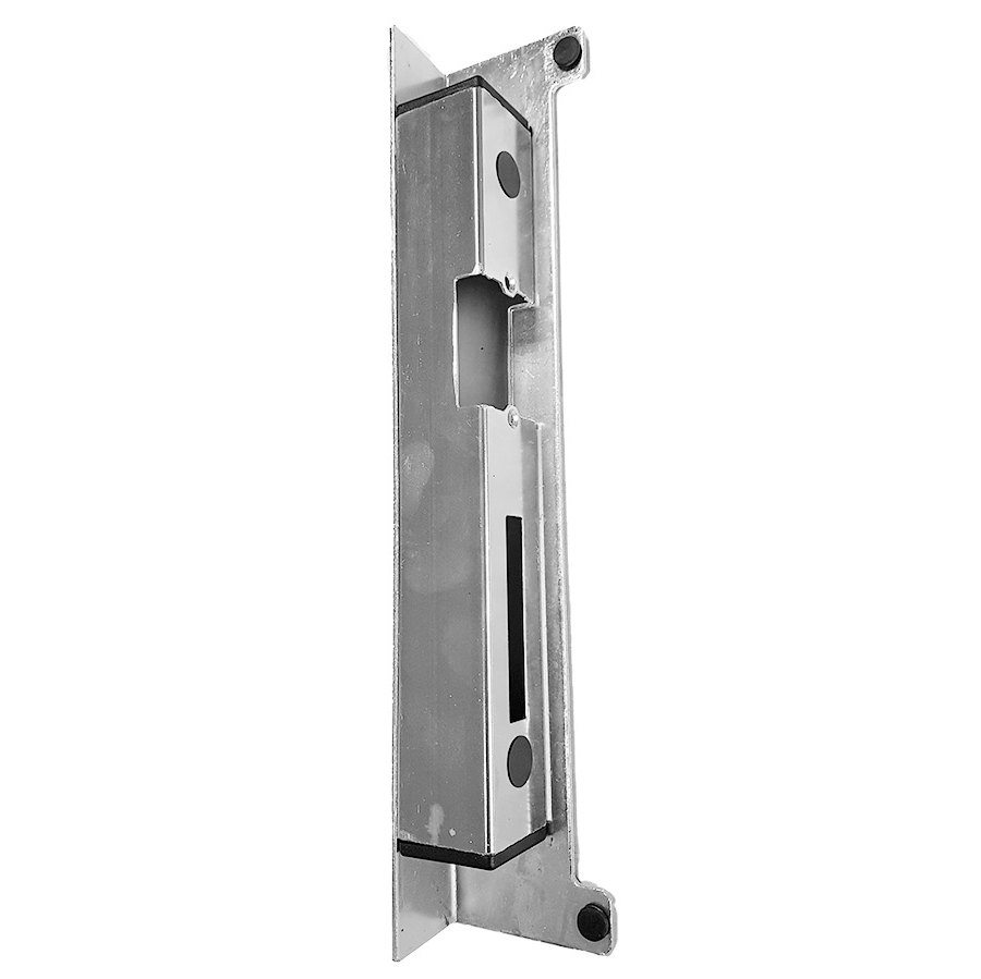 KE-2--Kaseta dla elektrozaczepu wykonana z profilu 40x40mm ocynkowana. Służy jako obudowa oraz odbój do bramki. Może być montowana na słupki murowane np. z cegły klinkierowej jak i na słupki metalowe. Dzięki dwudzielnej konstrukcji jest uniwersalna dla bra