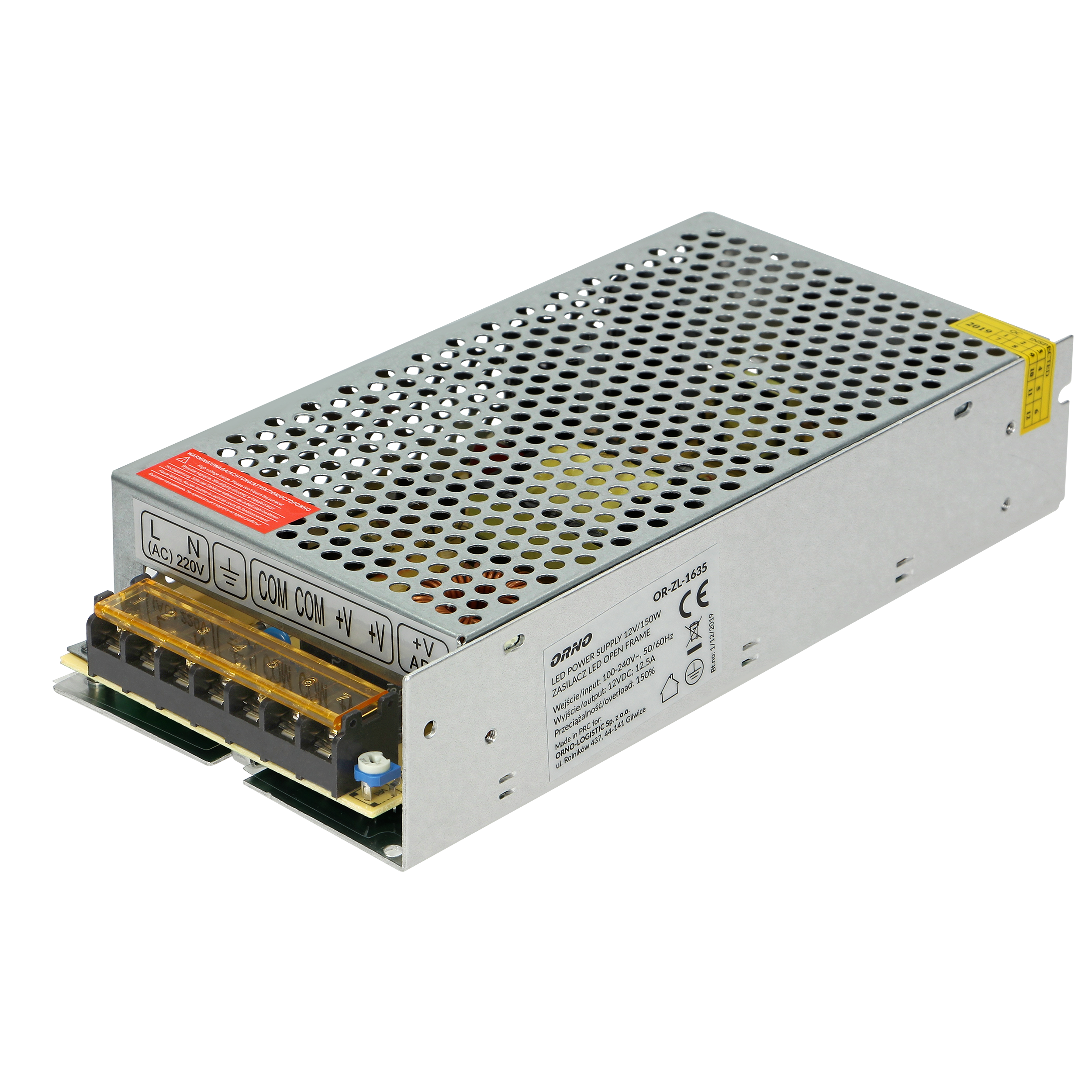 OR-ZL-1635--Małogabarytowy zasilacz modułowy typu open frame 150W, przeznaczony jest do zastosowań uniwersalnych. Posiada zabezpieczenie przeciwprzeciążeniowe, przeciwzwarciowe oraz regulację napięcia wyjściowego.