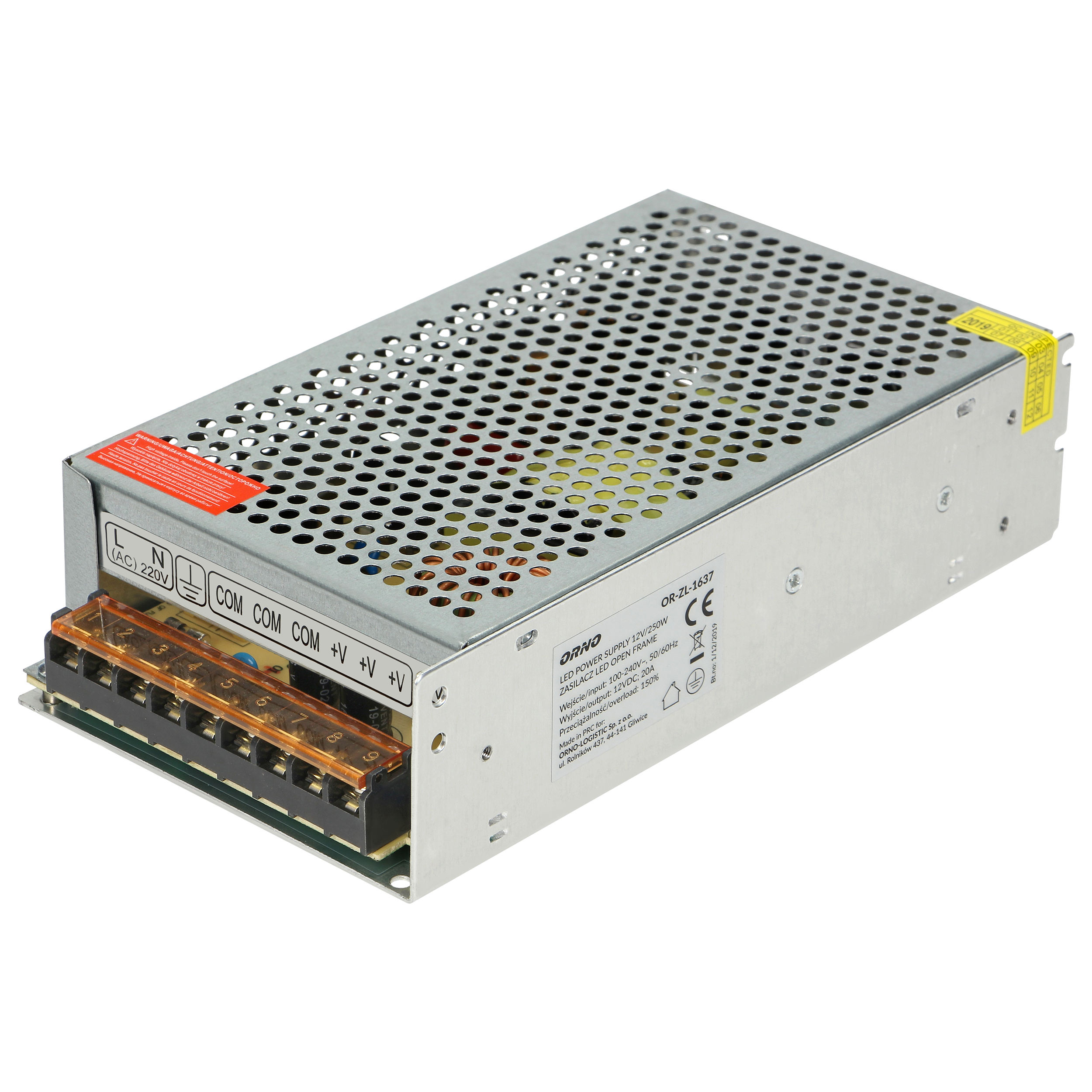 OR-ZL-1637--Małogabarytowy zasilacz modułowy typu open frame 250W, przeznaczony jest do zastosowań uniwersalnych. Posiada zabezpieczenie przeciwprzeciążeniowe, przeciwzwarciowe oraz regulację napięcia wyjściowego.