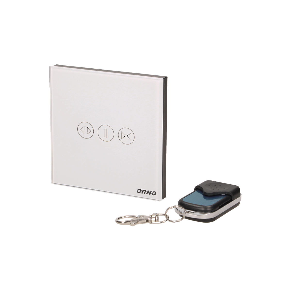 OR-GB-444--Nowoczesny przełącznik ze szkła krystalicznego, sterowany manualnie lub bezprzewodowo za pomocą pilota zdalnego sterowania. Przeznaczony do montażu w standardowej puszce elektrycznej ?60 mm.