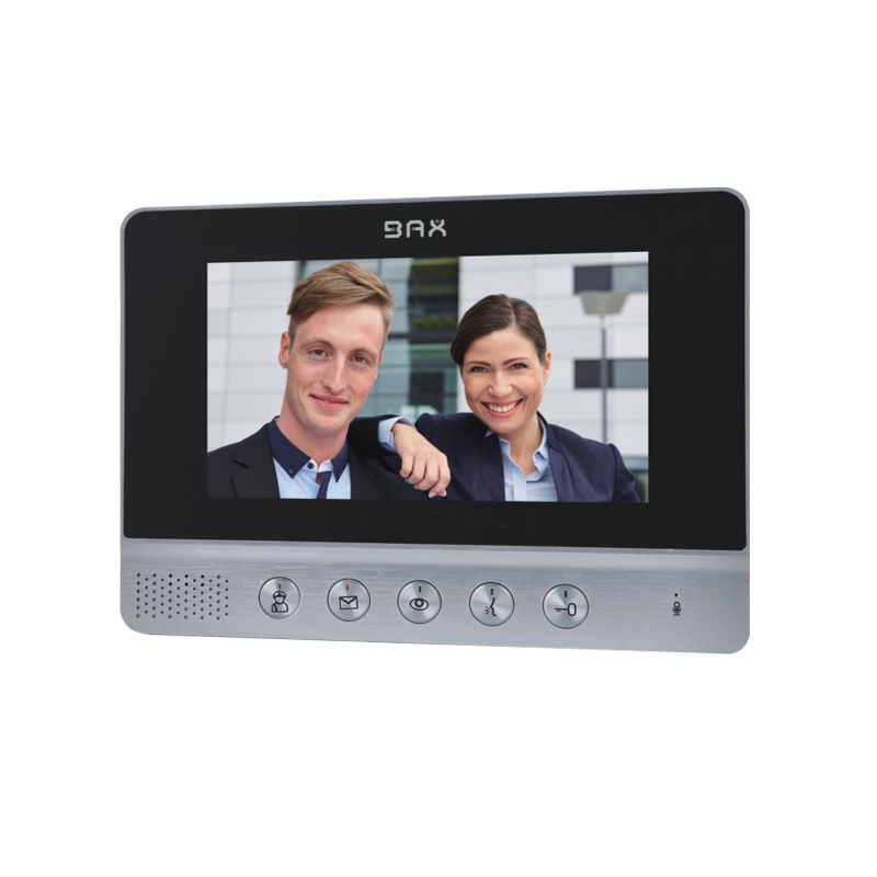 VDP-40MV--Wideo monitor do rozbudowy zestawów wideodomofonowych CHARON, kolorowy, ultrapłaski, bezsłuchawkowy, LCD 7", dotykowy panel monitora z podświetlanymi przyciskami, płynna regulacja parametrów monitora (głośności dzwonka i rozmowy oraz jasności i 