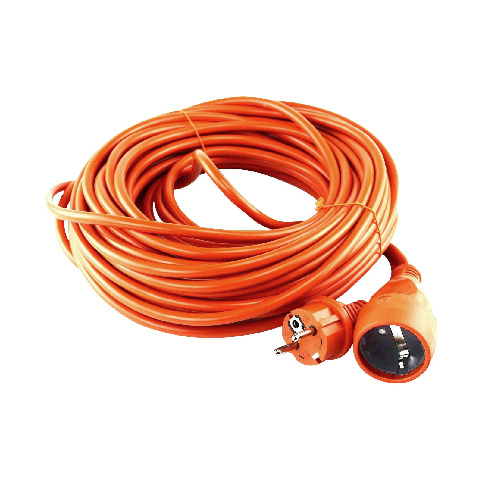 OR-AE-13172(GS)/40M--Przedłużacz ogrodowy o stopniu szczelności IP20, wykonany z PVC. Przedłużacz ma zalewane gniazdo i wtyczkę. Posiada 1 gniazdo typu schuko (2P+Z) oraz giętki przewód H05VV-F (klasa 5) z uziemieniem, o długości 40 metrów.