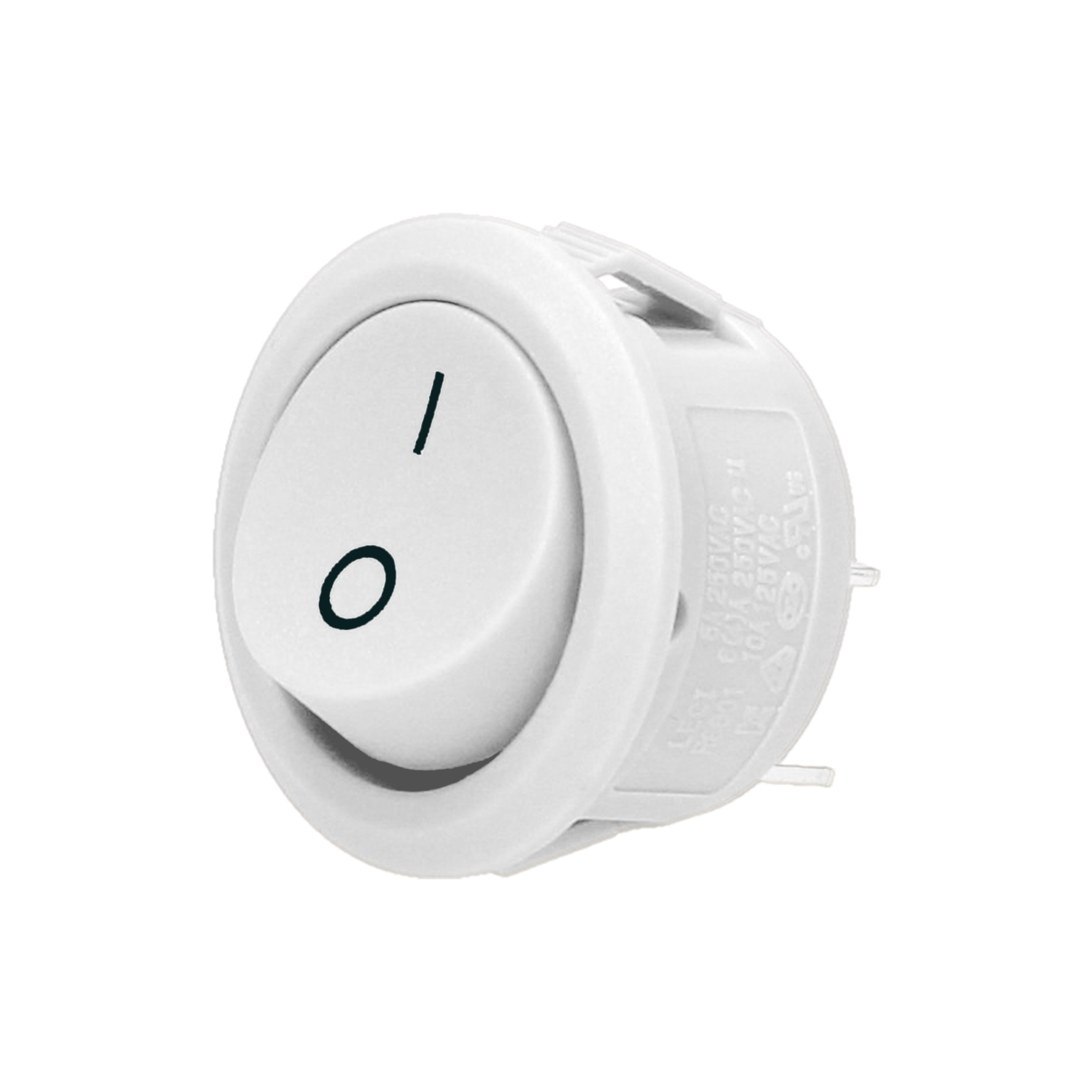 OR-AE-13180/W--Okrągły przycisk w kształcie kołyski, w którym poszczególne pozycje oznaczają jego różne stany. Element najczęściej wykorzystywany jest jako włącznik lub wyłącznik różnych urządzeń elektrycznych. Dostępne kolory: czarny, biały, szary.