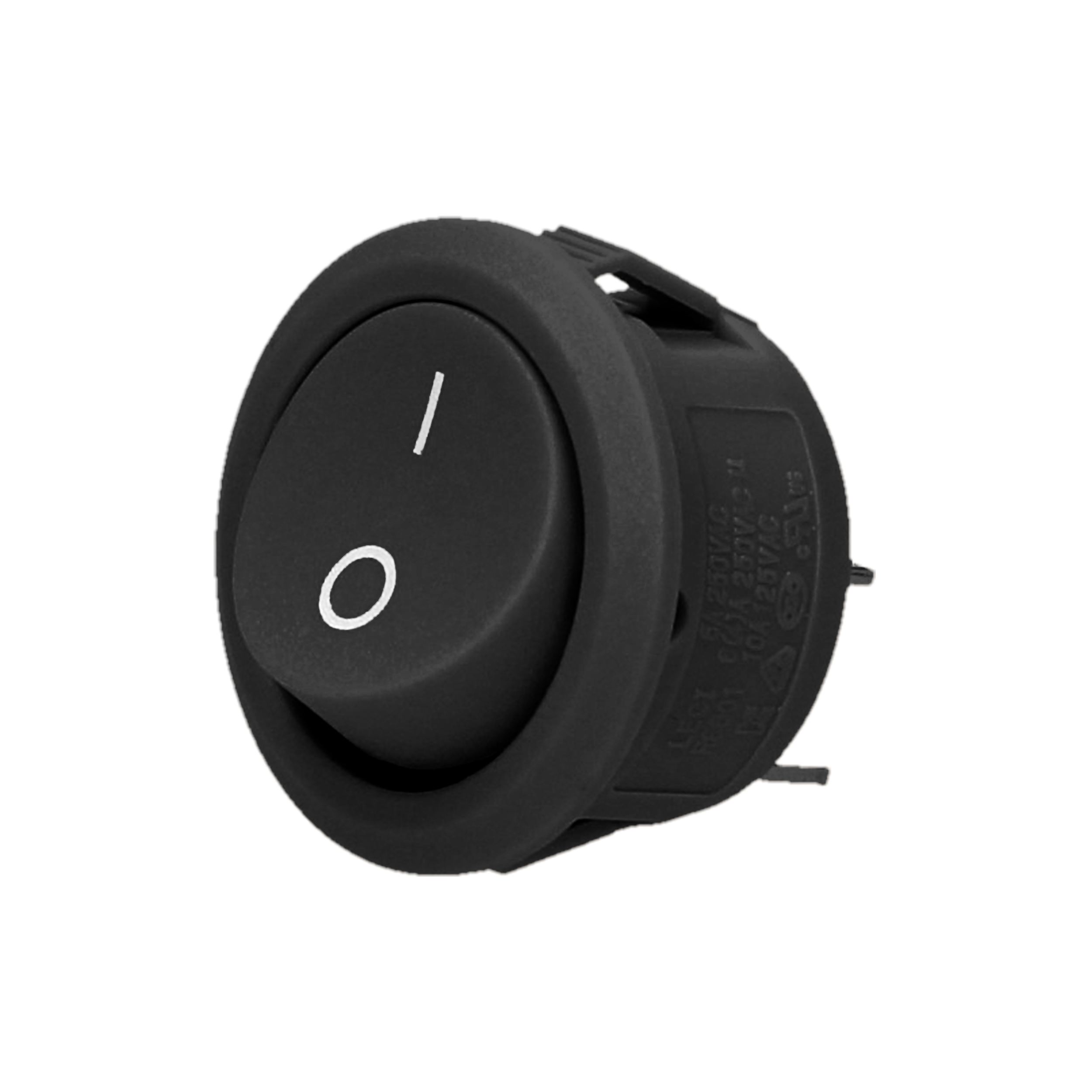 OR-AE-13180/B--Okrągły przycisk w kształcie kołyski, w którym poszczególne pozycje oznaczają jego różne stany. Element najczęściej wykorzystywany jest jako włącznik lub wyłącznik różnych urządzeń elektrycznych. Dostępne kolory: czarny, biały, szary.