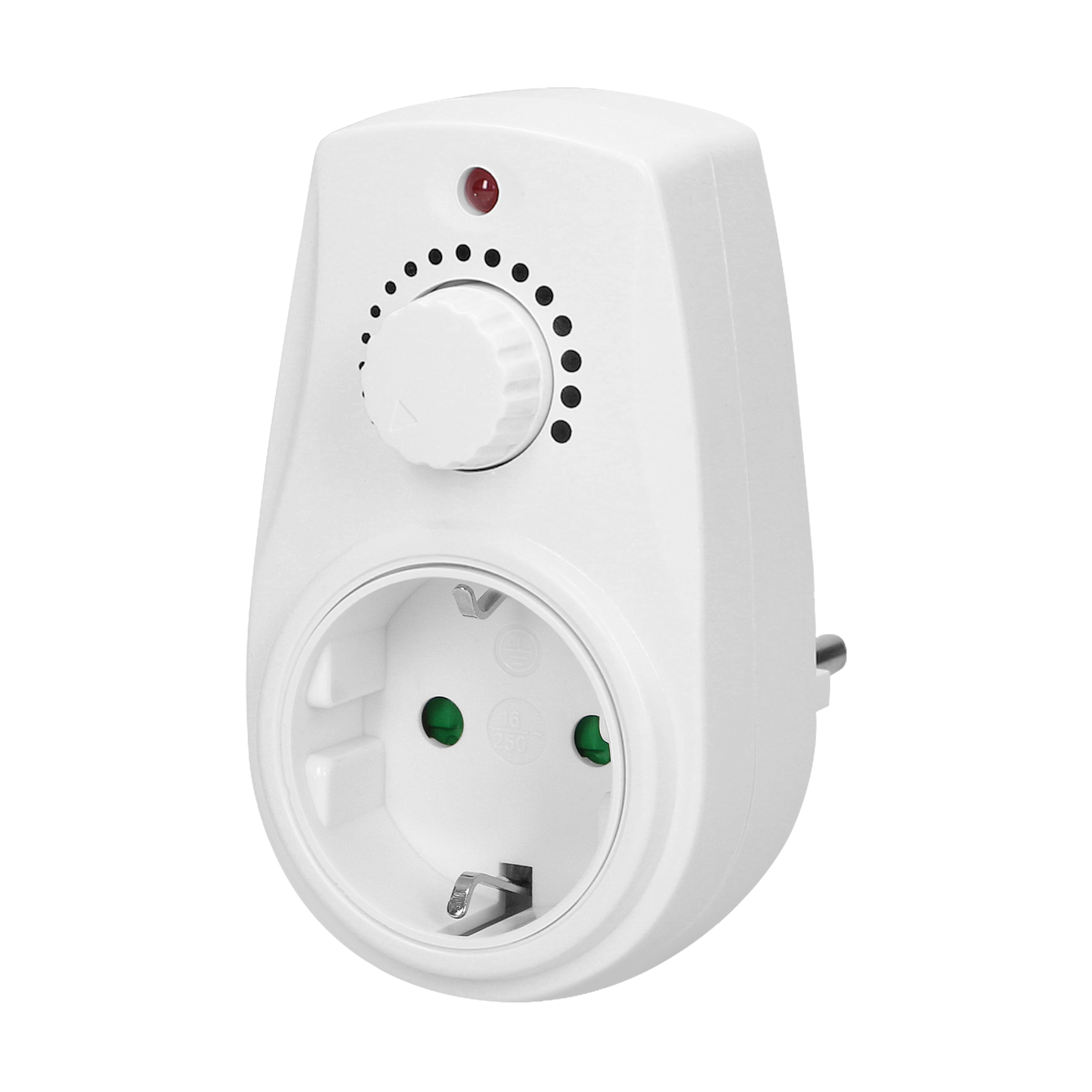 OR-AE-13114(GS)--Urządzenie jest prostym w obsłudze sterownikiem mocy wyposażonym w gniazdo sieciowe z uziemieniem. Nie wymaga instalacji. Idealny do regulacji oświetlenia np. lamp stołowych, podłogowych czy wentylatorów. Posiada płynną regulację pokrętłem, od pełnej