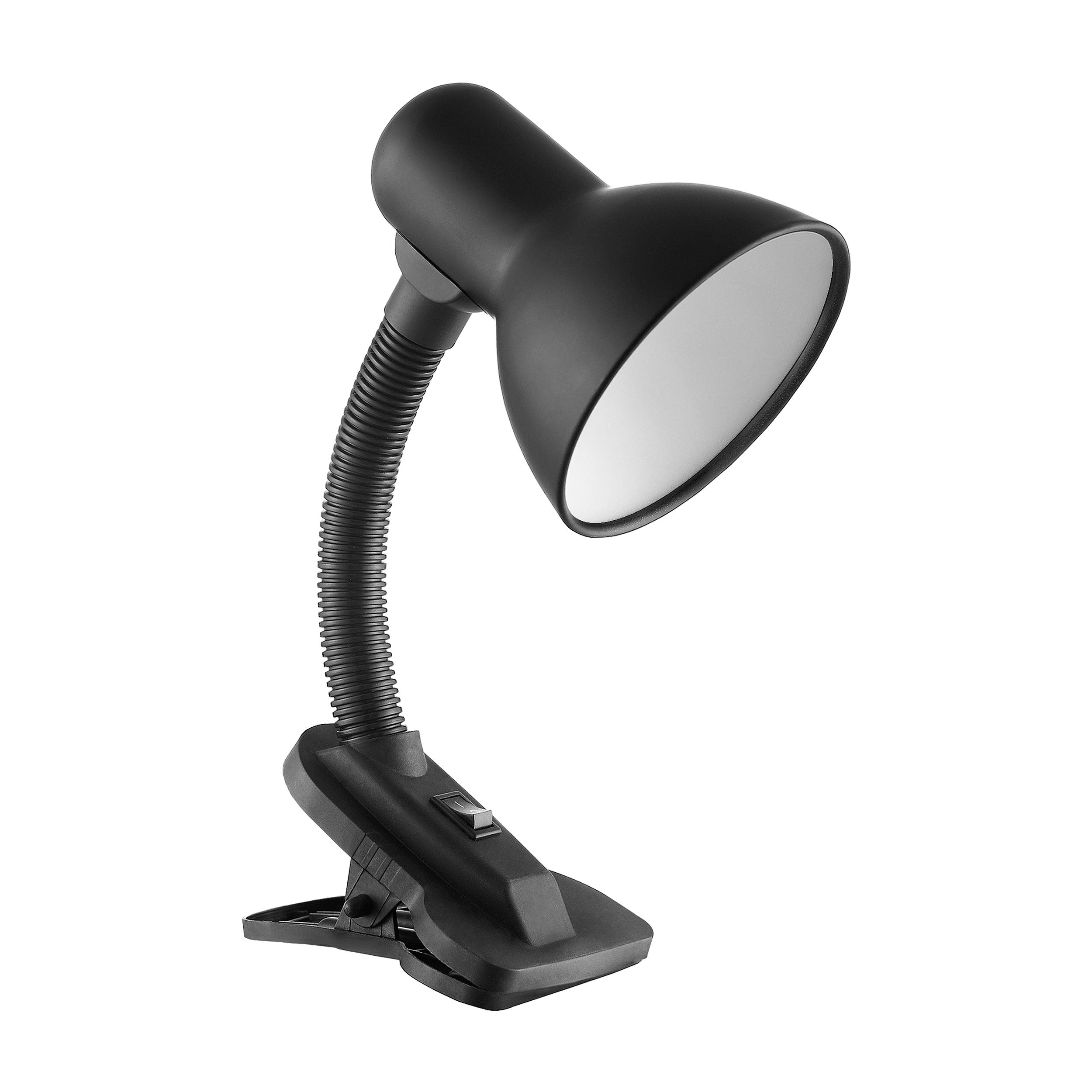 DL-3/B--Praktyczna lampa biurkowa, dostępna w kolorze czarnym, białym lub czerwonym. Zintegrowany z lampą plastikowy klips pozwala na przymocowanie do różnych powierzchni, np. blatu biurka, stołu lub półki. Klosz lampy jest stalowy. Kierunek padania światła 