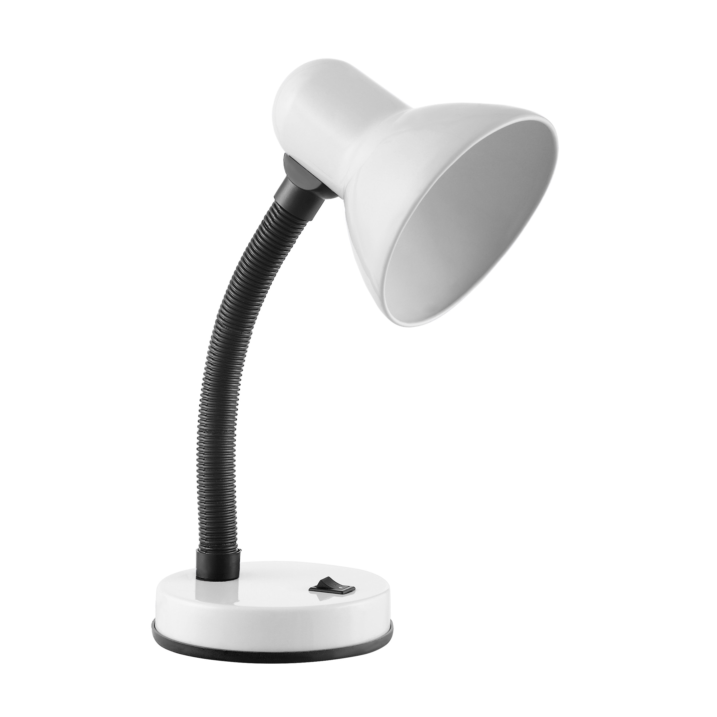 DL-4/W--Praktyczna lampa biurkowa, dostępna w kolorze czarnym, białym lub czerwonym. Klasyczna budowa lampy gwarantuje, że będzie się ona dobrze prezentowała zarówno w biurze, jak i pokoju ucznia czy studenta. Klosz lampy jest stalowy. Kierunek padania świat