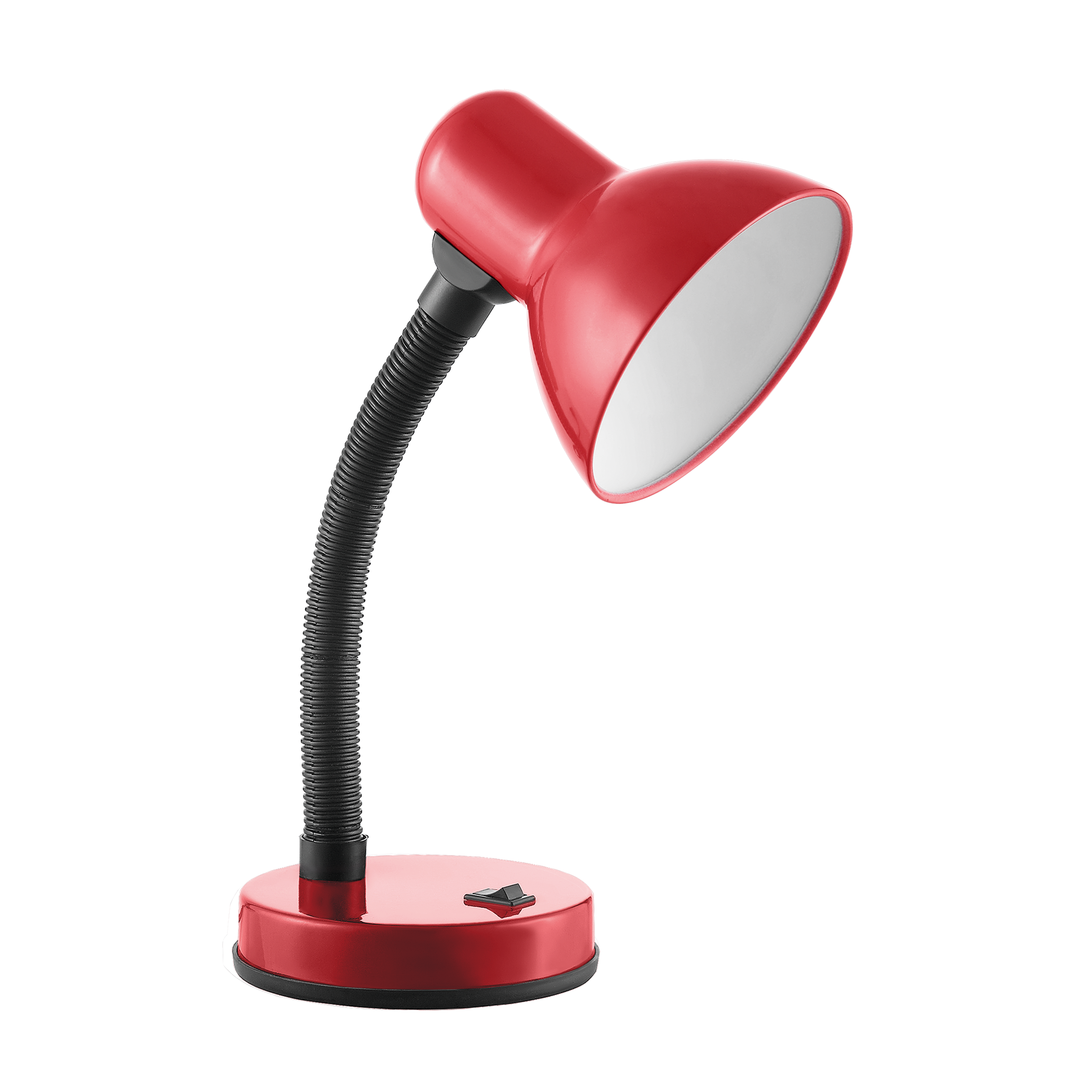 DL-4/R--Praktyczna lampa biurkowa, dostępna w kolorze czarnym, białym lub czerwonym. Klasyczna budowa lampy gwarantuje, że będzie się ona dobrze prezentowała zarówno w biurze, jak i pokoju ucznia czy studenta. Klosz lampy jest stalowy. Kierunek padania świat