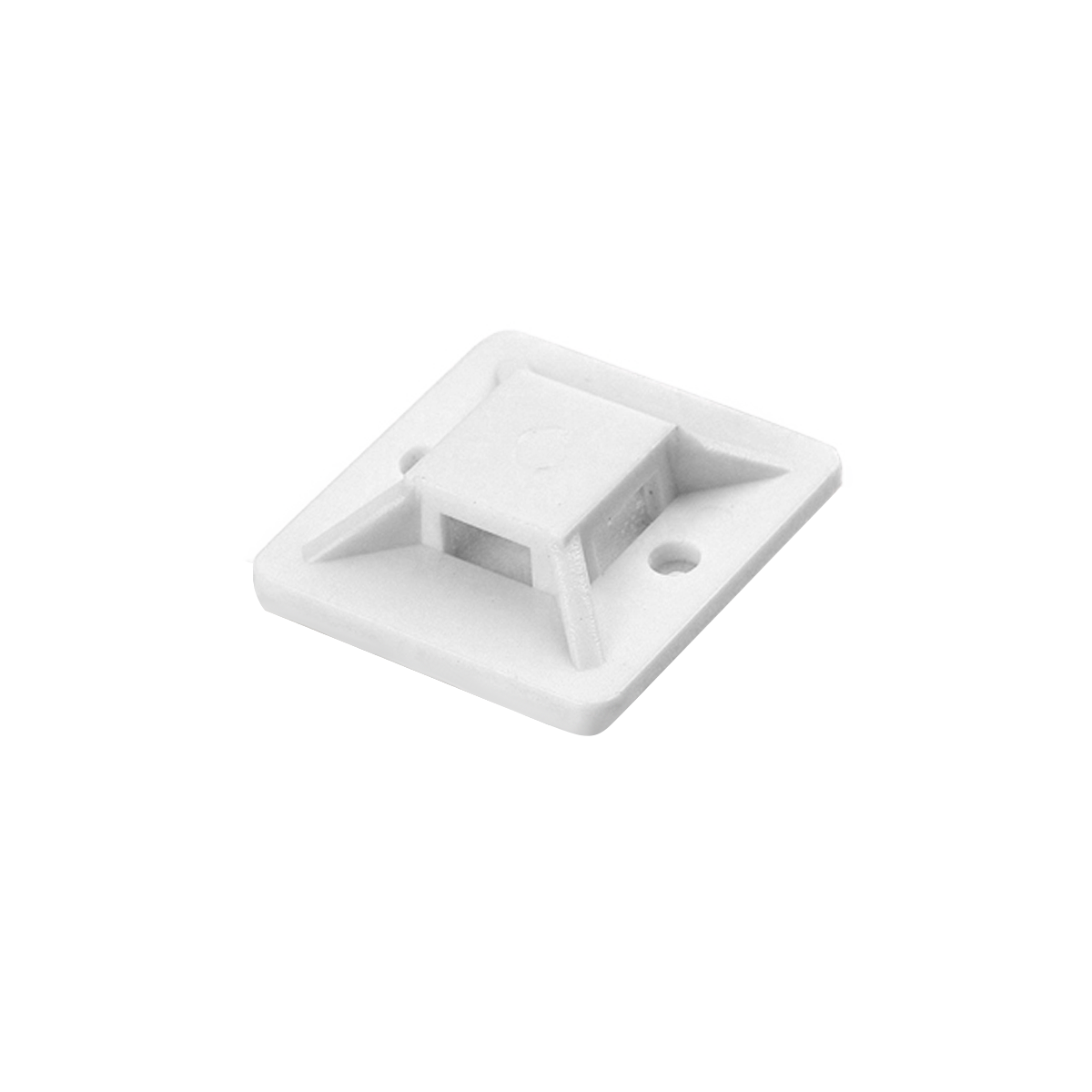OR-AE-13201/10--Samoprzylepny uchwyt ułatwiający mocowanie opasek kablowych i zarządzanie okablowaniem w domu lub biurze. Kolor biały. Wymiary 20x20.