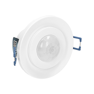 OR-CR-243--Czujnik przystosowany do montażu w sufitach podwieszanych, służy do sterowania oświetleniem lub innymi urządzeniami elektrycznymi. Mechaniczna regulacja położenia sensora czujnika, potencjometry do regulacji: czasu świecenia i czułości natężenia świa