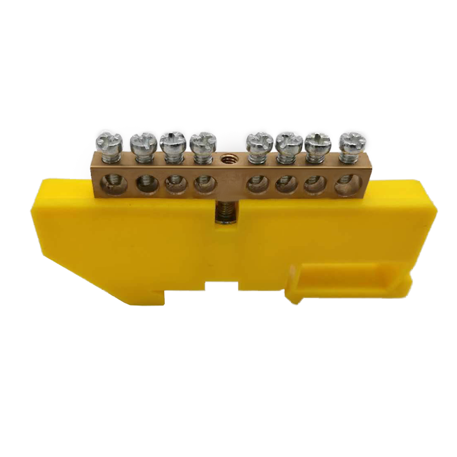 OR-LZ-8204/8/Y--Listwa zaciskowa do przewodu uziemiającego (żółta). Stosowana w rozdzielniach elektrycznych ułatwia rozdział potencjałów i okablowania. Nadaje się do montażu na szynę DIN.