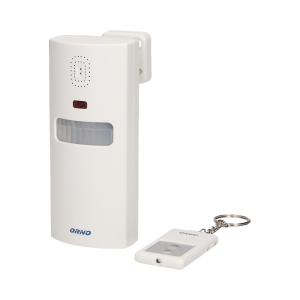 OR-MA-711--Przenośny alarm sterowany pilotem z wbudowaną syreną i czujnikiem ruchu, wychwytuje ruch z odległości 6 m, kąt widzenia w poziomie 100°, poziom dźwięku 100 dB, learning system (automatyczne logowanie). Pozwala zabezpieczyć dom, mieszkanie, garaż, skl