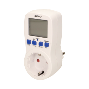 OR-PRE-409(GS)--Programator z dużym wyświetlaczem LCD do ustawiania czasu włączania i wyłączania urządzeń elektrycznych takich jak: oświetlenie, ogrzewacze wody, reklamy itp. Urządzenie posiada: 16 programów czasowych, ręczne lub losowe włączanie/wyłączanie, 16 komb