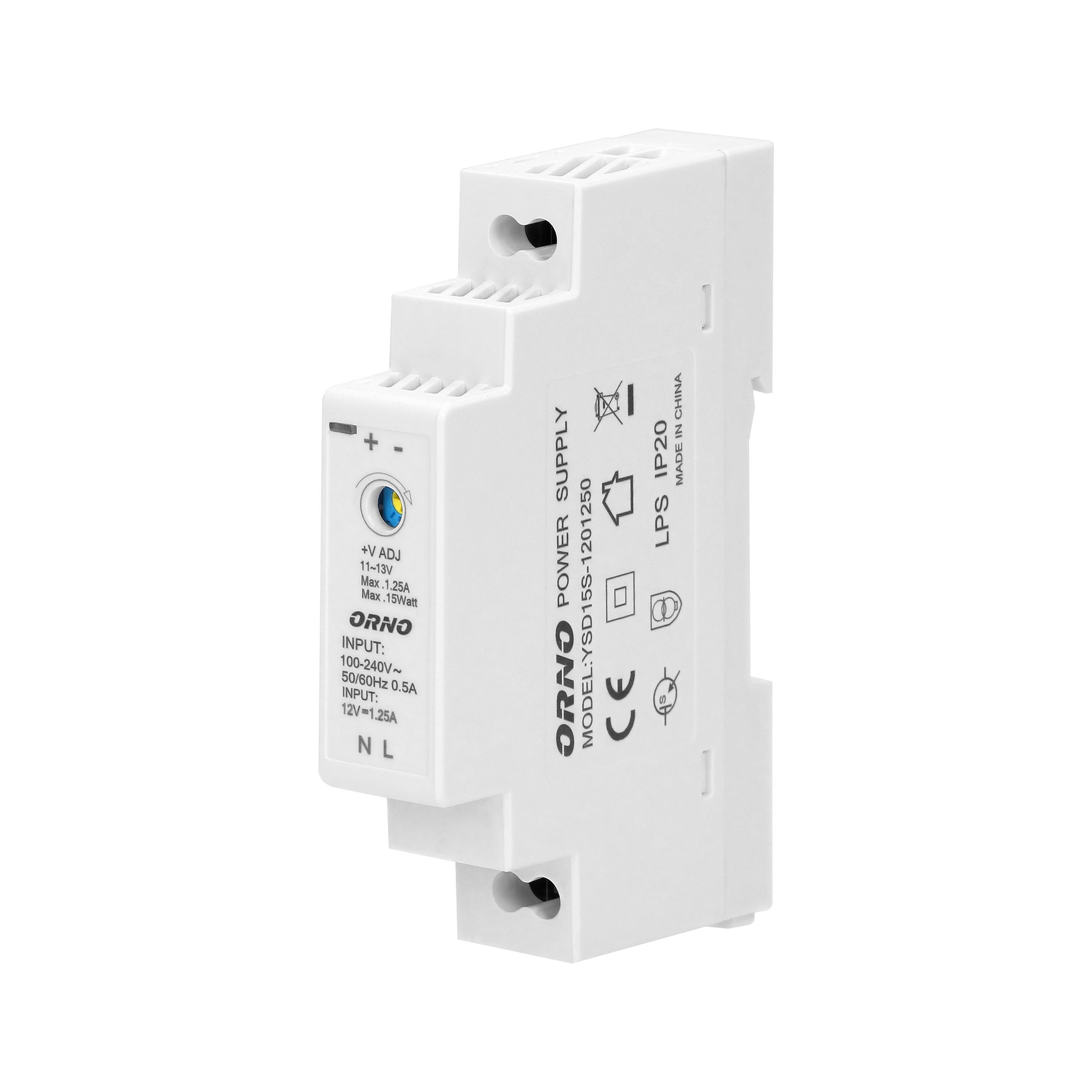 OR-PSU-1642--Wysokowydajny, charakteryzujący się stabilną pracą zasilacz o mocy 15W i napięciu wyjściowym 12V DC, istnieje możliwość regulacji napięcia wyjściowego. Zasilacz został zaprojektowany do montażu na szynę DIN i ma szerokie możliwości zastosowania, np. 